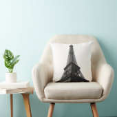 ブラック&ホワイトエッフェルタワーパリヨーロッパトラベル クッション (椅子)