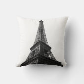 ブラック&ホワイトエッフェルタワーパリヨーロッパトラベル クッション (裏面)