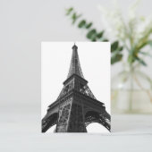ブラック&ホワイトエッフェルタワーパリヨーロッパトラベル シーズンポストカード (スタンド正面)