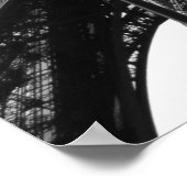 ブラック&ホワイトエッフェルタワーパリヨーロッパトラベル ポスター (角)