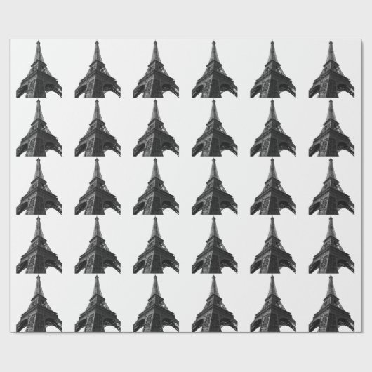 ブラック&ホワイトエッフェルタワーパリヨーロッパトラベル ラッピングペーパー (フラット)