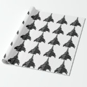 ブラック&ホワイトエッフェルタワーパリヨーロッパトラベル ラッピングペーパー (アンロールド)