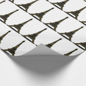 ブラック&ホワイトエッフェルタワーラッピング紙 ラッピングペーパー (角)