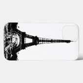ブラック&ホワイトエッフェルタワー Case-Mate iPhoneケース (裏面 (横))