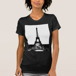 ブラック&ホワイトエッフェルタワー Tシャツ
