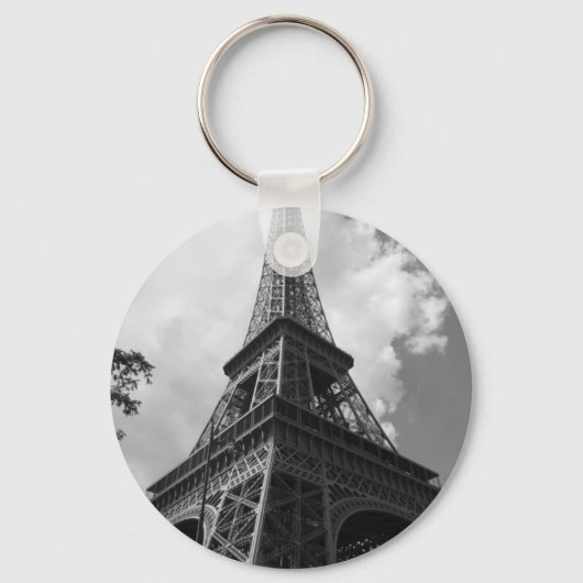 ブラック&ホワイトエッフェルタワーinパリ キーホルダー (正面)
