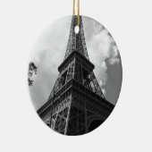 ブラック&ホワイトエッフェルタワーinパリ セラミックオーナメント (右)