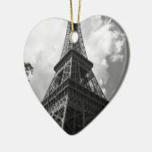 ブラック&ホワイトエッフェルタワーinパリ セラミックオーナメント (左)