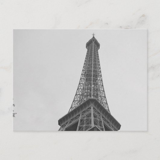 ブラック&ホワイトエッフェルタワーinパリ ポストカード (正面)