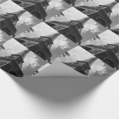 ブラック&ホワイトエッフェルタワーinパリ ラッピングペーパー (角)