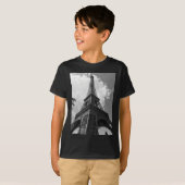 ブラック&ホワイトエッフェルタワーinパリ tシャツ (正面フル)