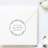 ブラック&ホワイトエレガントなウェディング差出人住所 ラウンドシール
