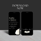 ブラック&ホワイトエレガントなウェディング招待状 招待状