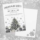 ブラック&ホワイトエレガントクリスマスパーティの招待状 招待状