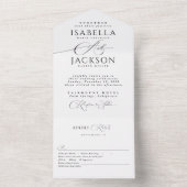 ブラック&ホワイトエレガントシール&送信結婚ズ オールインワン招待状 (内側)