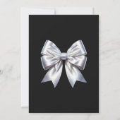 ブラック&ホワイトエレガントスワンプリンセス婚約 招待状 (裏面)