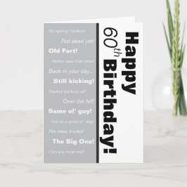 ブラック&ホワイトオおもしろいールドエイジョーク誕生日 カード