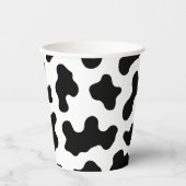 ブラック&ホワイトカウコウィドプリント誕生日パーティー 紙コップ (正面)