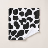 ブラック&ホワイトカウズプリント素朴ファーム バスタオルセット (ウォッシュタオル)