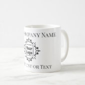 ブラック&ホワイトカスタムロゴ会社イベント コーヒーマグカップ (正面右)