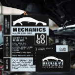 ブラック&ホワイトカーロゴ、自動整備士 名刺<br><div class="desc">Black & White Car Logo,  Auto Car Business Card By The Business Card Store.</div>