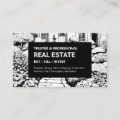 ブラック&ホワイトガーデン実在エステートエージェント 名刺 (正面)