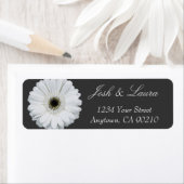 ブラック&ホワイトガーベラデイジー住所 シール (インサイチュ)