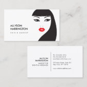 ブラック&ホワイトガール – 美しいファッションスタイルNo. 4 名刺 (正面/裏面)