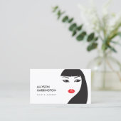 ブラック&ホワイトガール – 美しいファッションスタイルNo. 4 名刺 (スタンド正面)