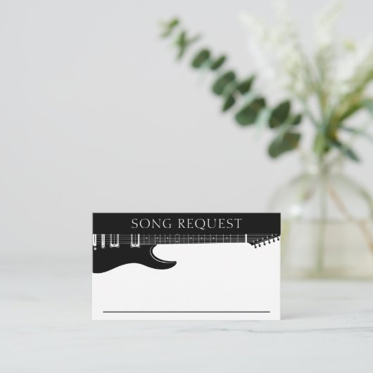 ブラック&ホワイトギター結婚の曲のリクエスト エンクロージャーカード (スタンド正面)
