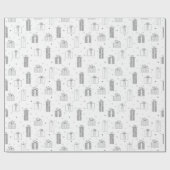 ブラック&ホワイトギフト – カラーリング包装紙 ラッピングペーパー (フラット)