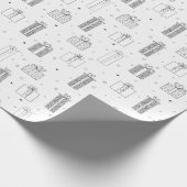 ブラック&ホワイトギフト – カラーリング包装紙 ラッピングペーパー (角)