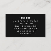 ブラック&ホワイトクエレガントラブクローバーロゴカジノクール 名刺 (裏面)