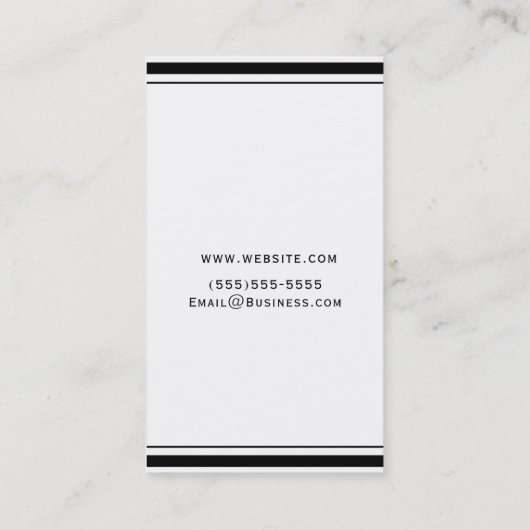 ブラック&ホワイトクラシックエレガントシッミニマルク 名刺 (裏面)