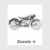 ブラック&ホワイトクラシックオートバイスモール シール (シート)