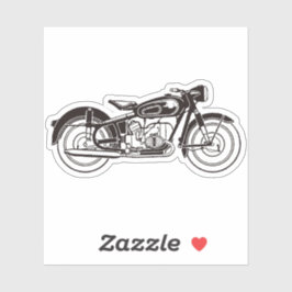 ブラック&ホワイトクラシックオートバイスモール シール