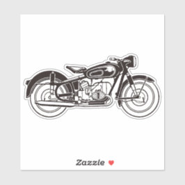 ブラック&ホワイトクラシックオートバイスモール シール