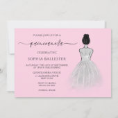 ブラック&ホワイトクラシックドレス赤面キンセアニェラ 招待状 (裏面)