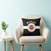 ブラック&ホワイトクラシックバスケッパーソナライズされたトファン クッション (椅子)