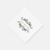 ブラック&ホワイトクラシックヴィンテージウェディング婚約 スタンダードカクテルナプキン (角)