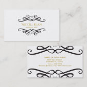 ブラック&ホワイトクラシックヴィンテージグラマーシック 名刺 (正面/裏面)