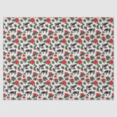 ブラック&ホワイトクリスマスホルスタイン乳牛フローラ 薄葉紙 (正面)