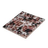 ブラック&ホワイトグラフグランジィティなぞり煉瓦の壁 タイル (側面)