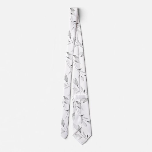 ブラック&ホワイトグリーナリーエレガンス結婚ズ ネクタイ (裏面)