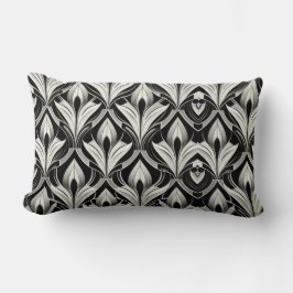 ブラック&ホワイトコントラストカトン ランバークッション