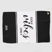 ブラック&ホワイトゴルファー引用文ゴルフビーブオンリーカスタム ゴルフタオル (横)
