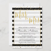 ブラック&ホワイトゴールド恋しく思フォイルミセス・ブライダルシャワー 招待状 (正面)