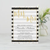 ブラック&ホワイトゴールド恋しく思フォイルミセス・ブライダルシャワー 招待状 (スタンド正面)