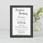 ブラック&ホワイトサプライズ60th誕生日ディナー 招待状 (スタンド正面)