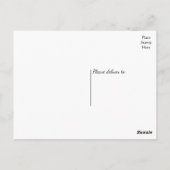 ブラック&ホワイトサンキューハートウェディングパーティー ポストカード (裏面)